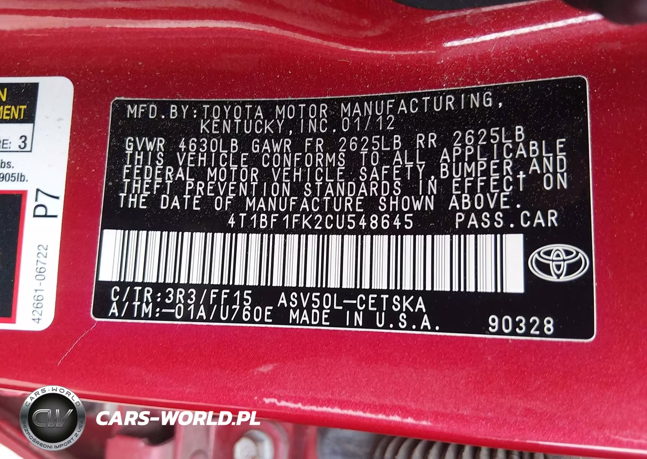 2012 Toyota Camry Se VIN:4T1BF1FK2CU548645 - 9