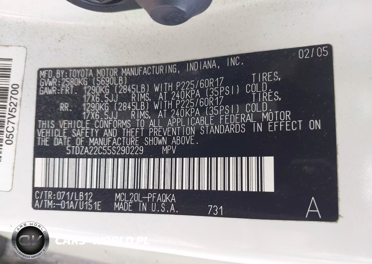 2005 Toyota Sienna Xle Limited VIN:5TDZA22C55S290229 - 9