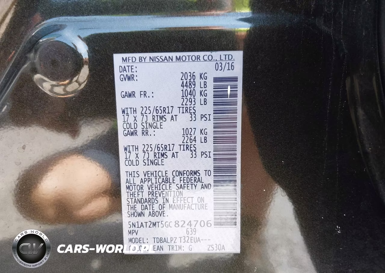 2016 Nissan Rogue S-Sl-Sv VIN:5N1AT2MT5GC824706 - 9
