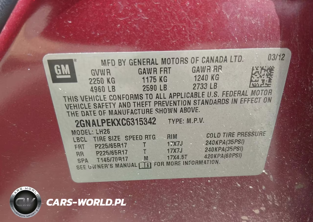 2012 Chevrolet Equinox Lt W-2Lt VIN:2GNALPEKXC6315342 - 9