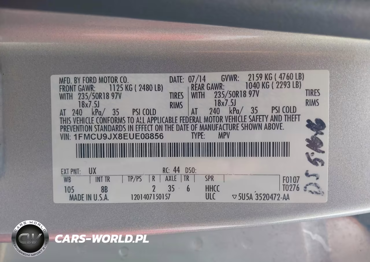 2014 Ford Escape Titanium VIN:1FMCU9JX8EUE08856 - 9