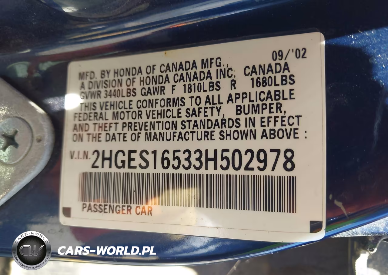 2003 Honda Civic Lx VIN:2HGES16533H502978 - 9