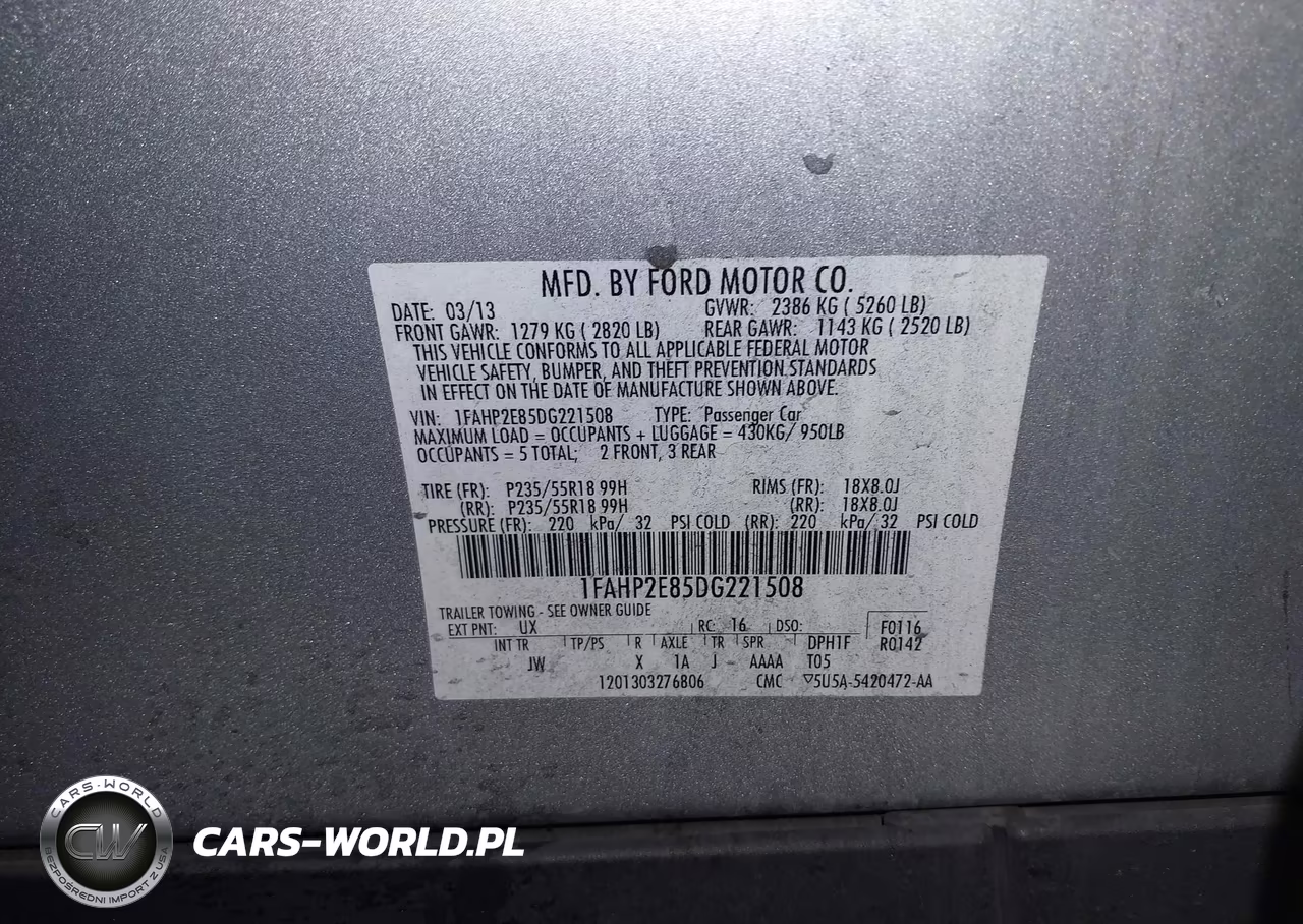 2013 Ford Taurus Sel VIN:1FAHP2E85DG221508 - 9