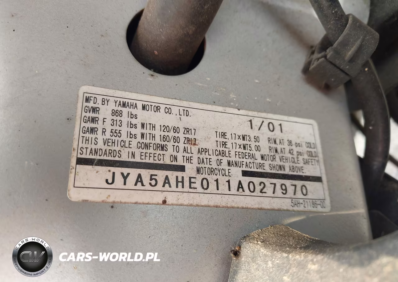 2001 Yamaha Yzf600 R VIN:JYA5AHE011A027970 - 10