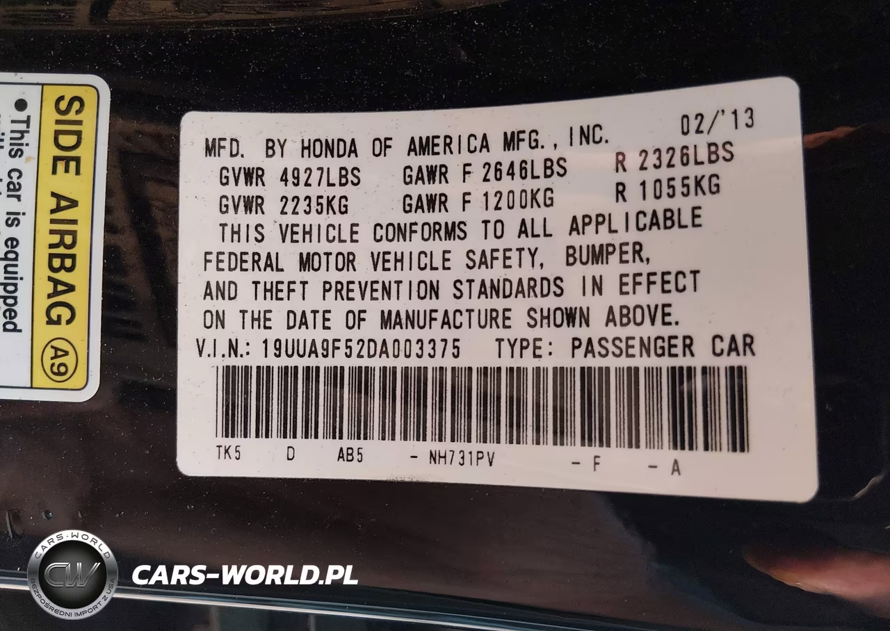 2013 Acura Tl 3.7 VIN:19UUA9F52DA003375 - 9