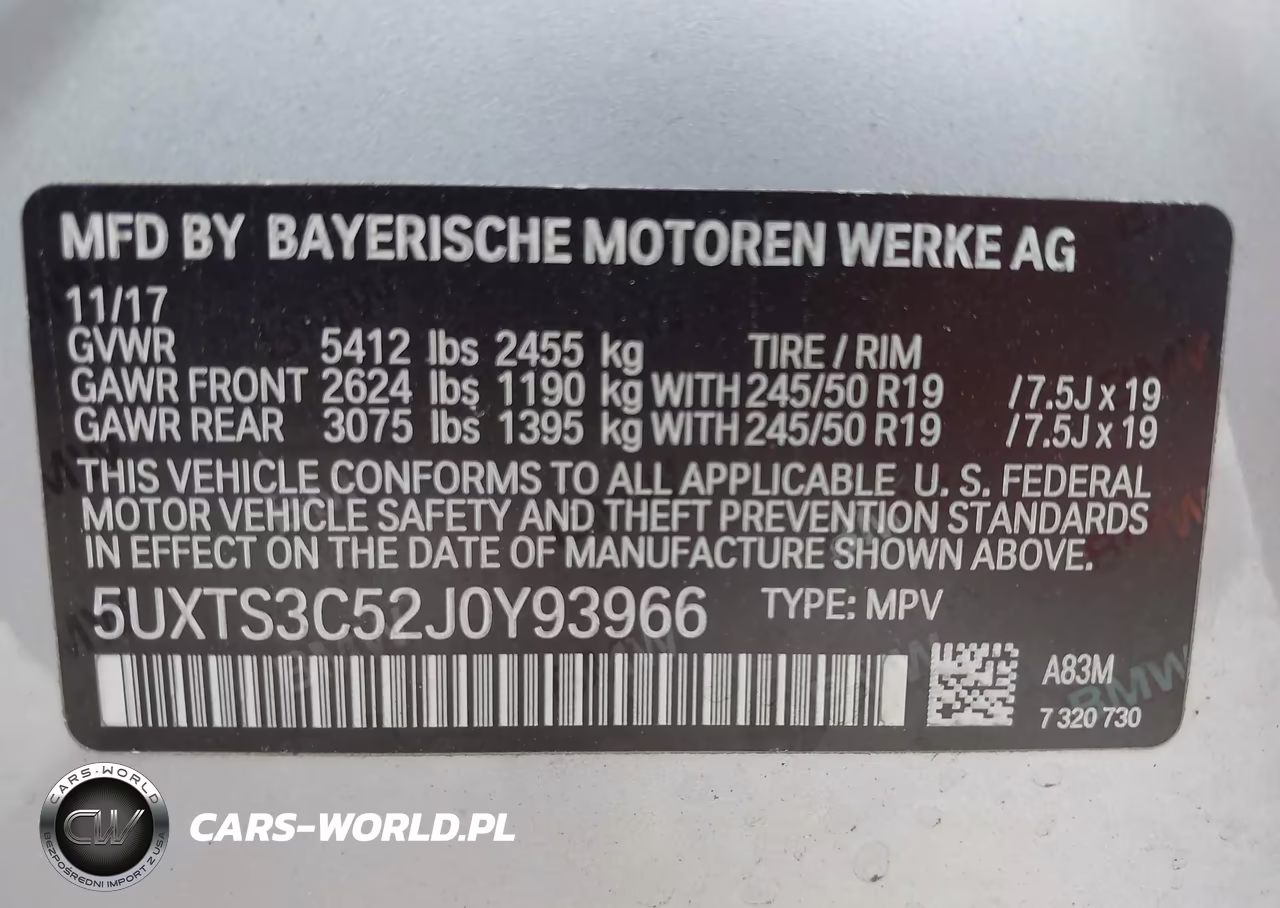 2018 BMW X3 M40I VIN:5UXTS3C52J0Y93966 - 9