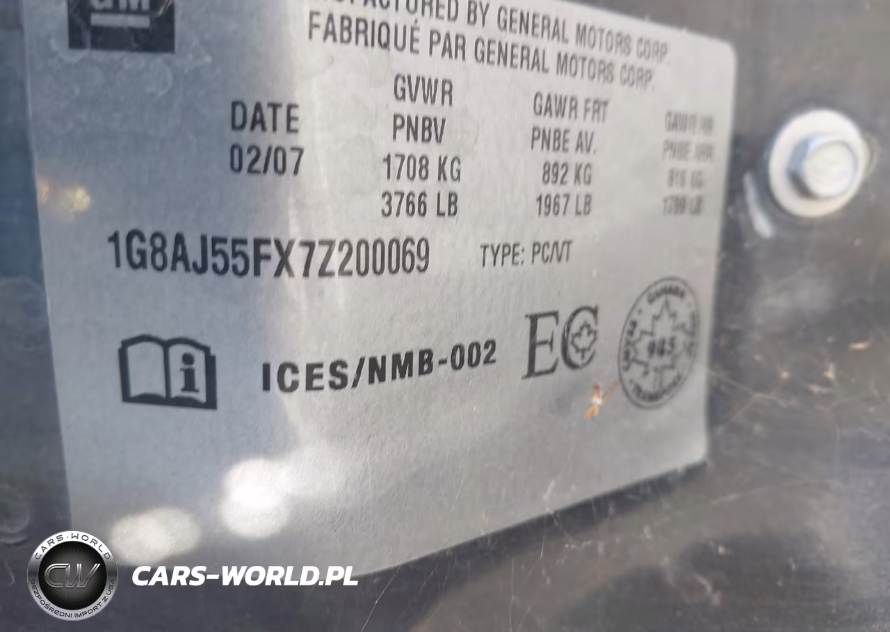 2007 Saturn Ion 2 VIN:1G8AJ55FX7Z200069 - 9