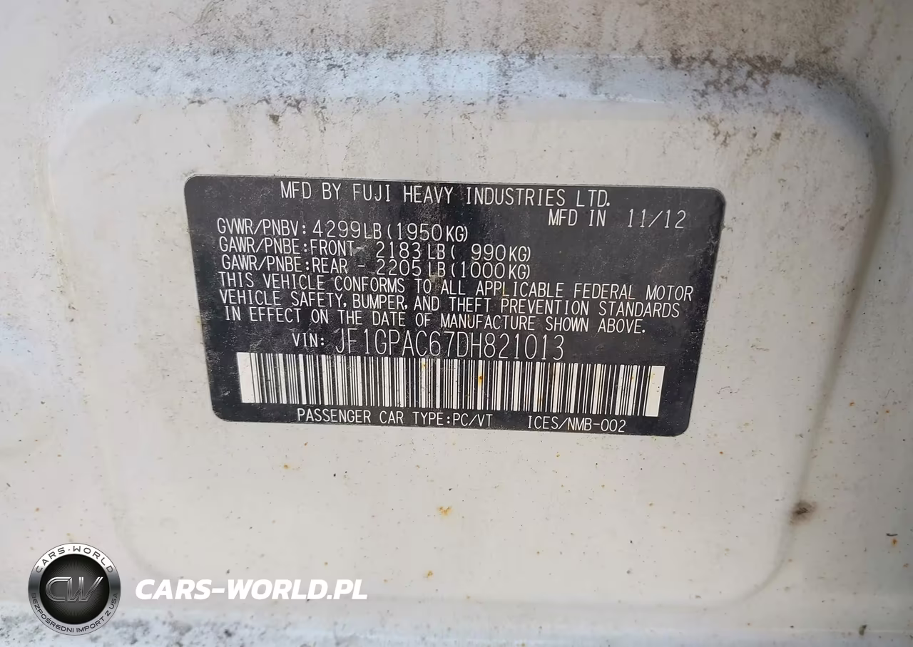 2013 Subaru Impreza 2.0I Premium VIN:JF1GPAC67DH821013 - 9