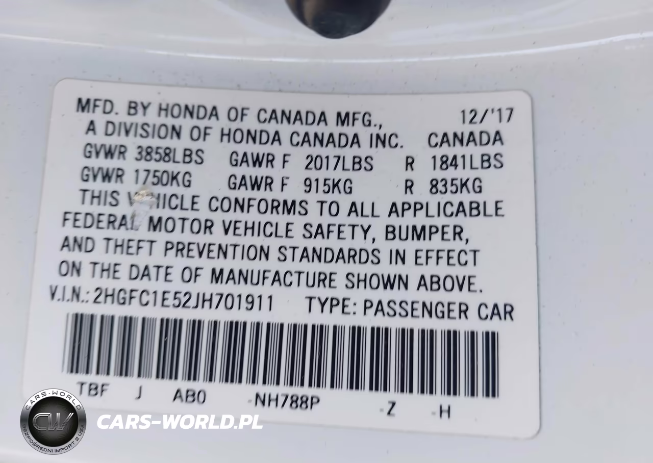 2018 Honda Civic Si VIN:2HGFC1E52JH701911 - 9