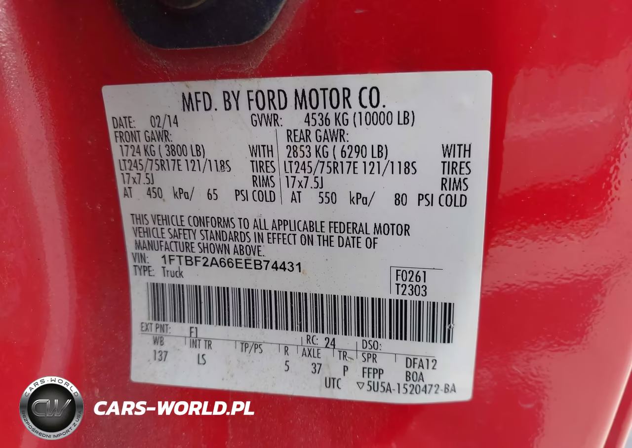 2014 Ford F-250 Xl VIN:1FTBF2A66EEB74431 - 9