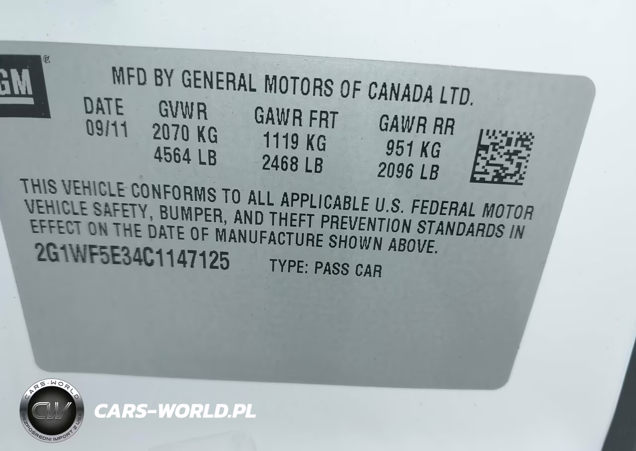 2012 Chevrolet Impala Ls VIN:2G1WF5E34C1147125 - 9