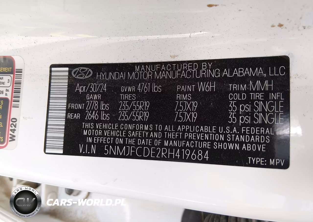2024 Hyundai Tucson Sel VIN:5NMJFCDE2RH419684 - 9