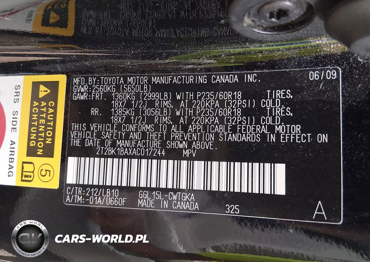 2010 Lexus Rx 350 VIN:2T2BK1BAXAC017244 - 9