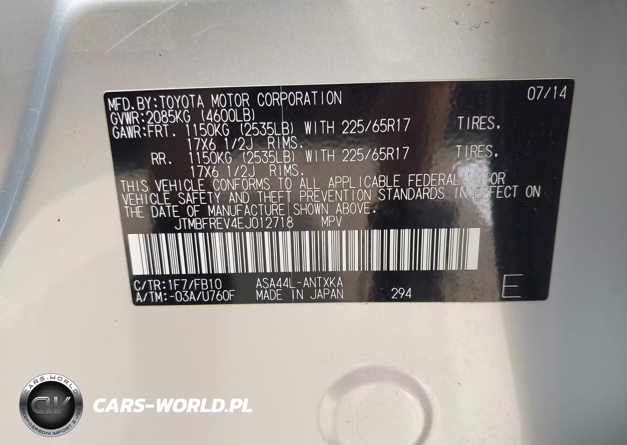 2014 Toyota Rav4 Le VIN:JTMBFREV4EJ012718 - 9