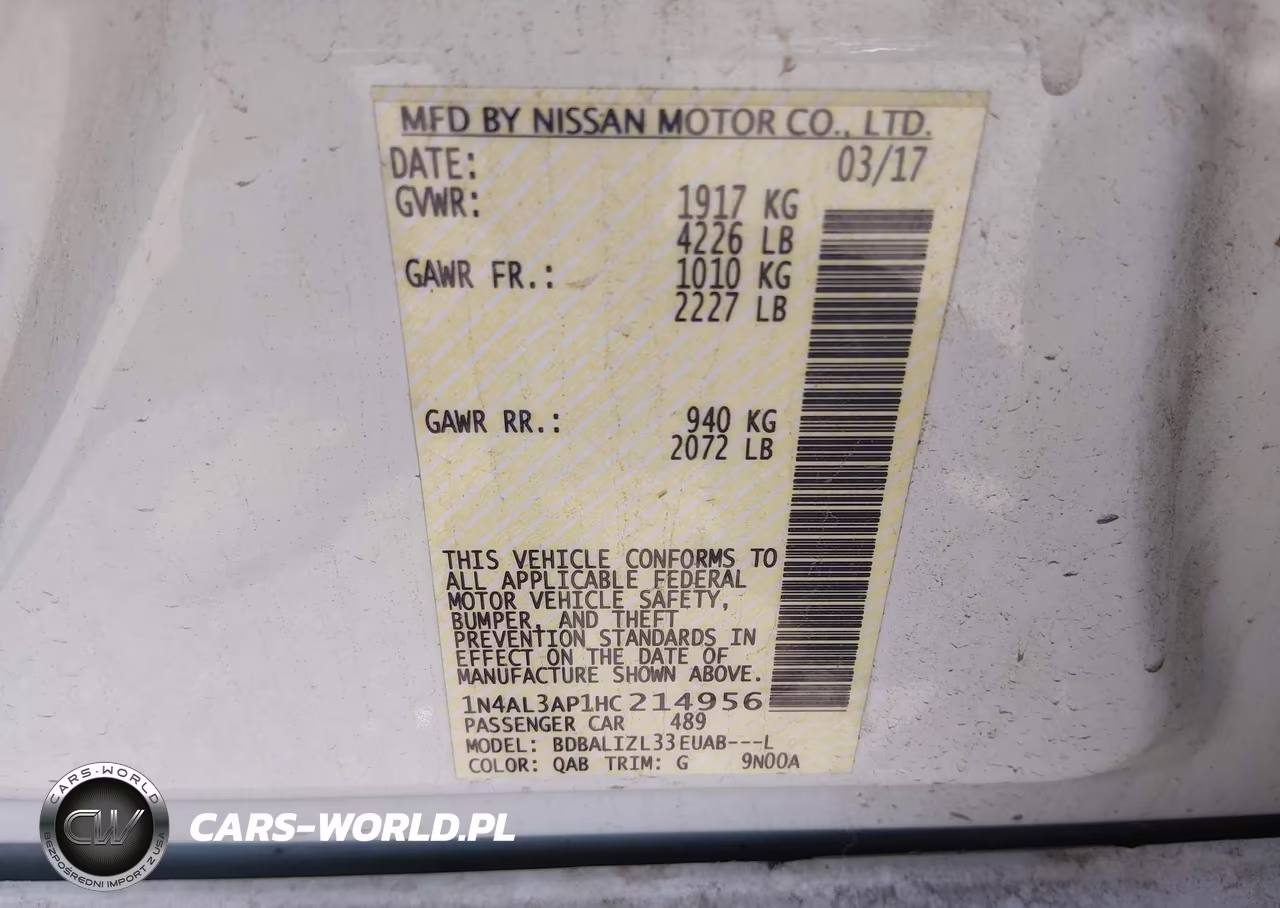 2017 Nissan Altima 2.5 Sv VIN:1N4AL3AP1HC214956 - 9