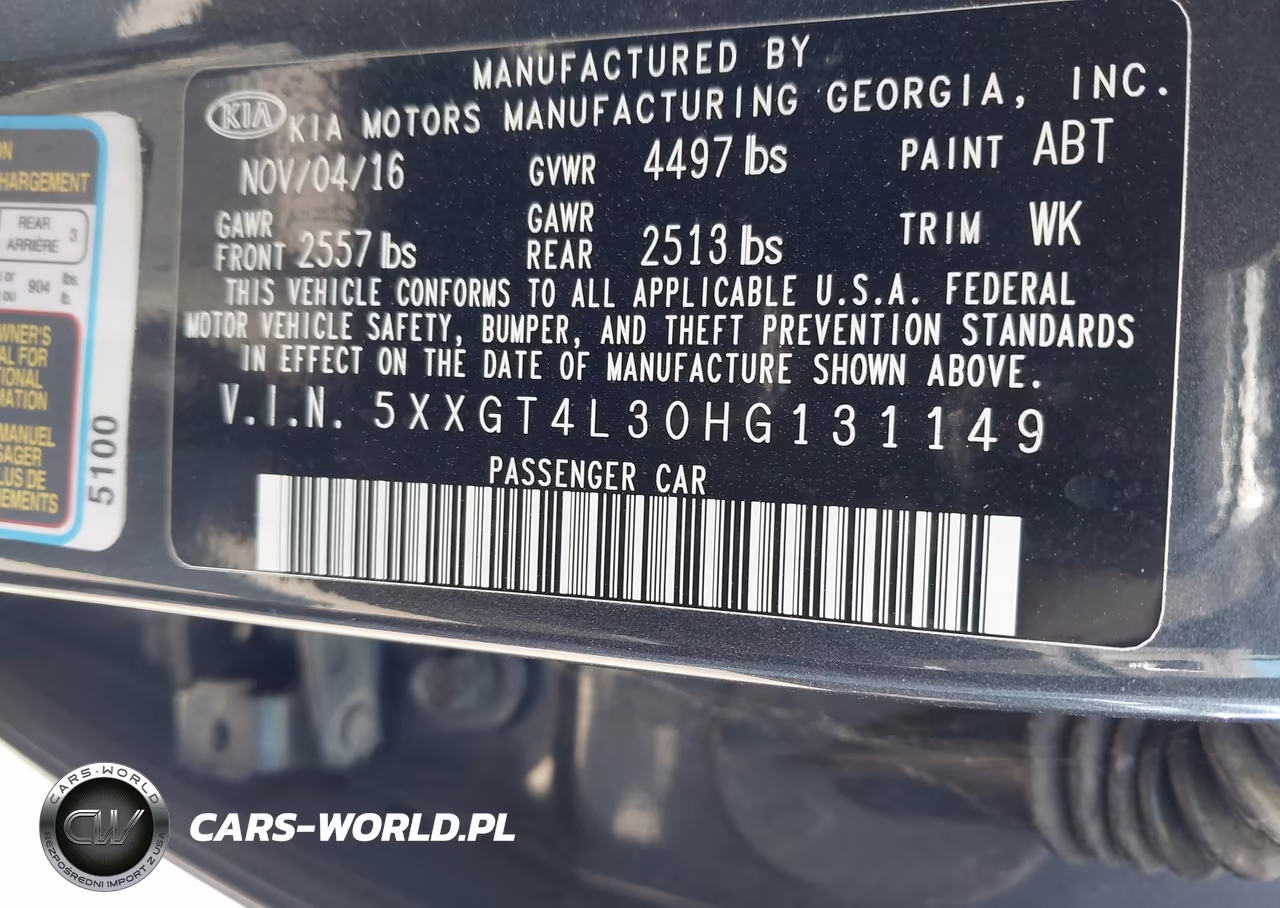 2017 Kia Optima Lx VIN:5XXGT4L30HG131149 - 9