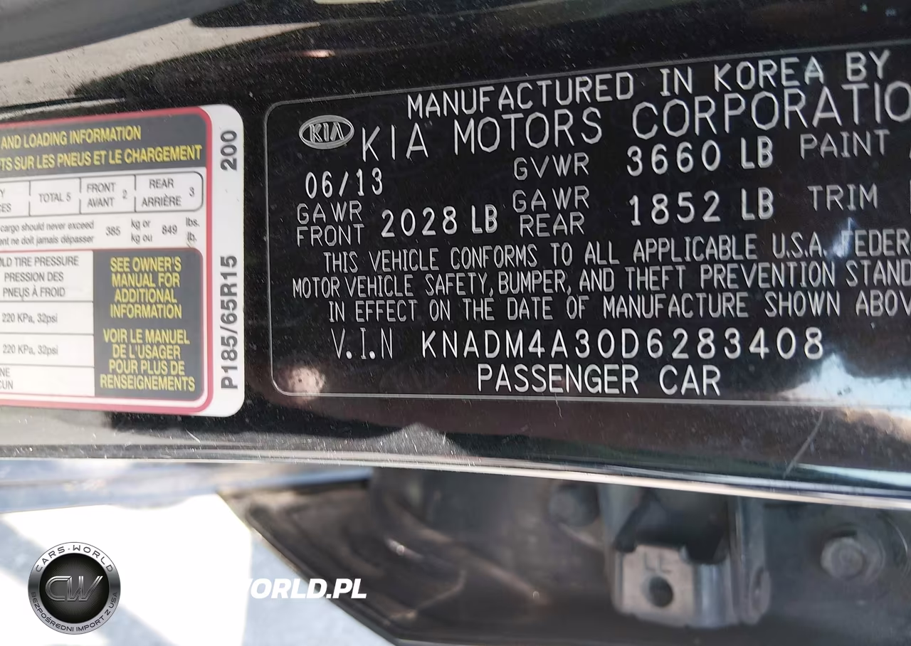 2013 Kia Rio Lx VIN:KNADM4A30D6283408 - 9