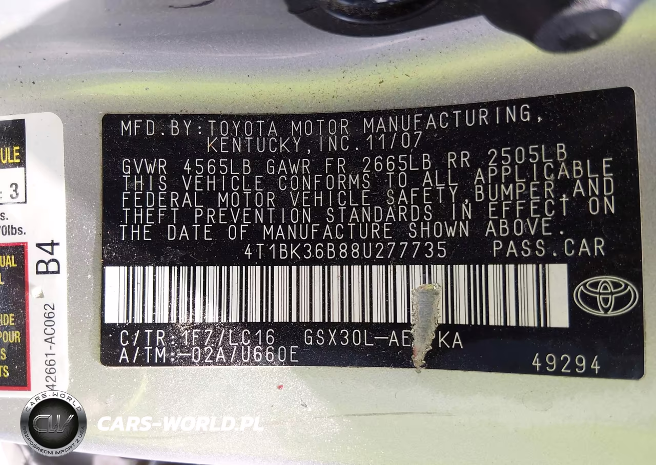 2008 Toyota Avalon Limited VIN:4T1BK36B88U277735 - 9