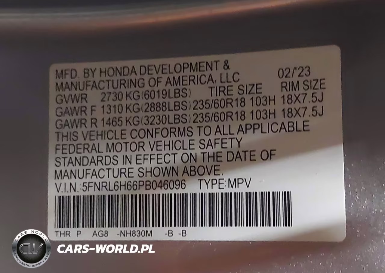 2023 Honda Odyssey Ex-L VIN:5FNRL6H66PB046096 - 9
