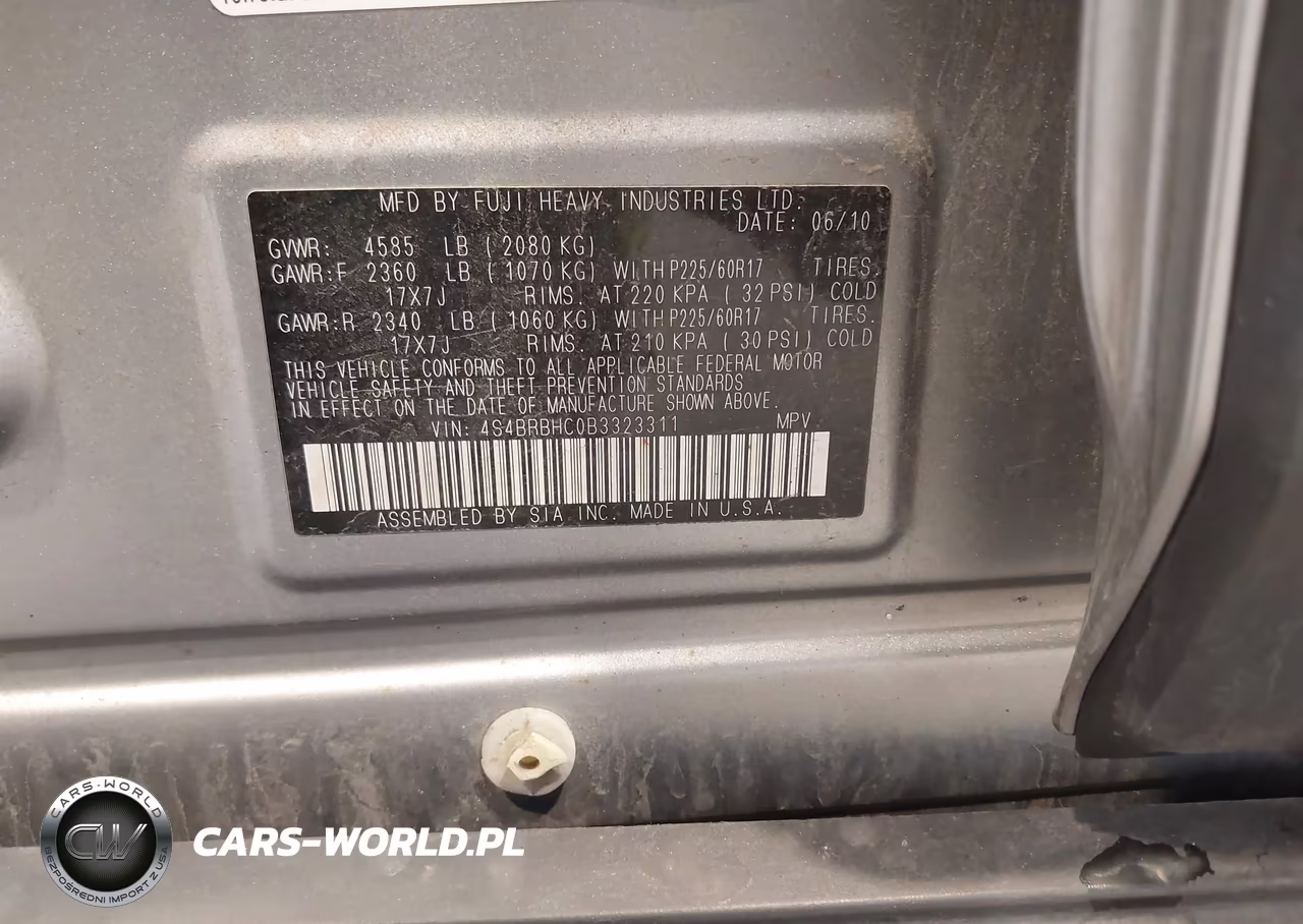 2011 Subaru Outback 2.5I Premium VIN:4S4BRBHC0B3323311 - 9