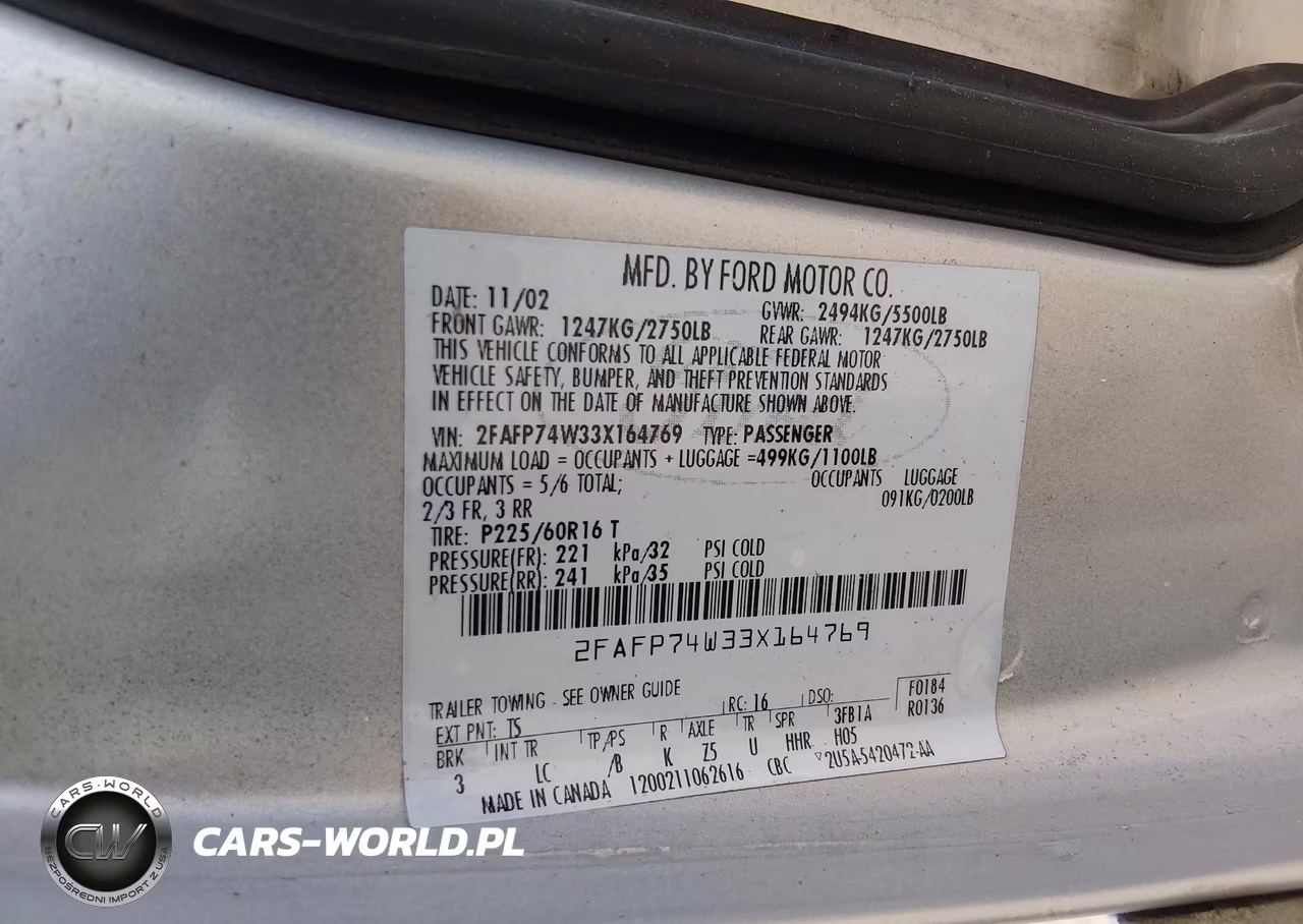 2003 Ford Crown Victoria Lx VIN:2FAFP74W33X164769 - 9