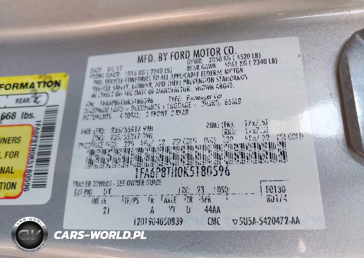 2019 Ford Mustang Ecoboost VIN:1FA6P8TH0K5180596 - 9