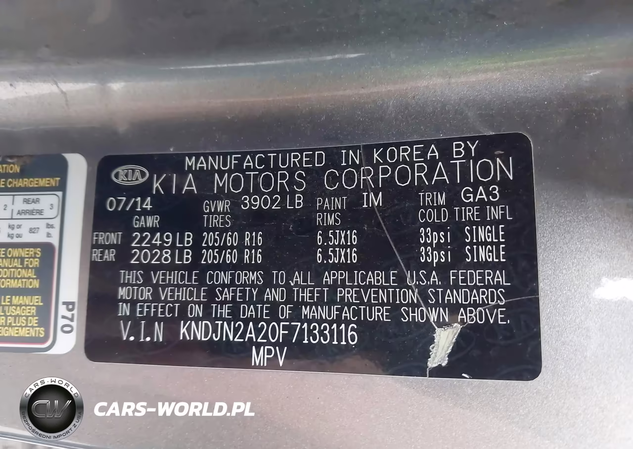 2015 Kia Soul VIN:KNDJN2A20F7133116 - 9