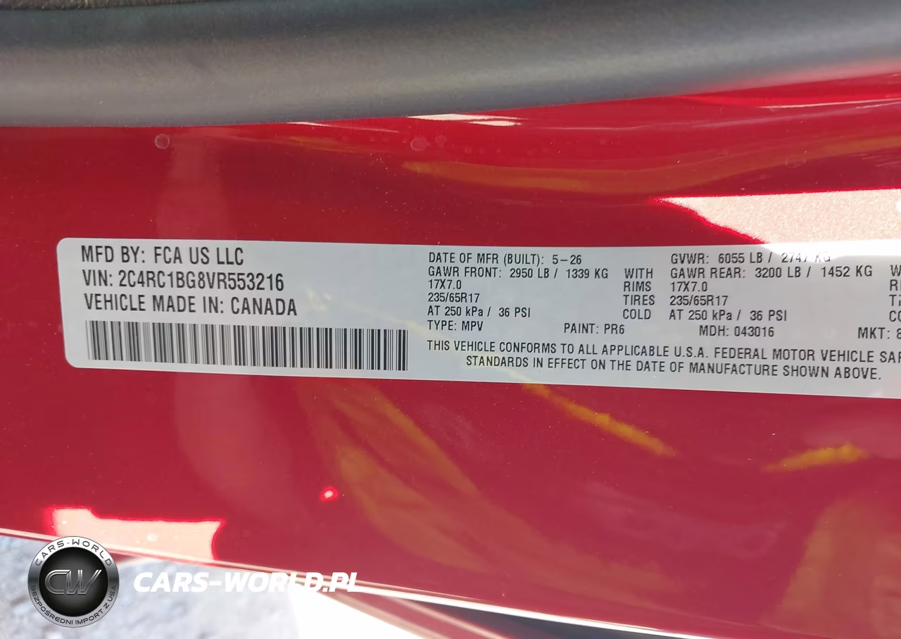 2027 Chrysler Pacifica VIN:2C4RC1BG8VR553216 - 9
