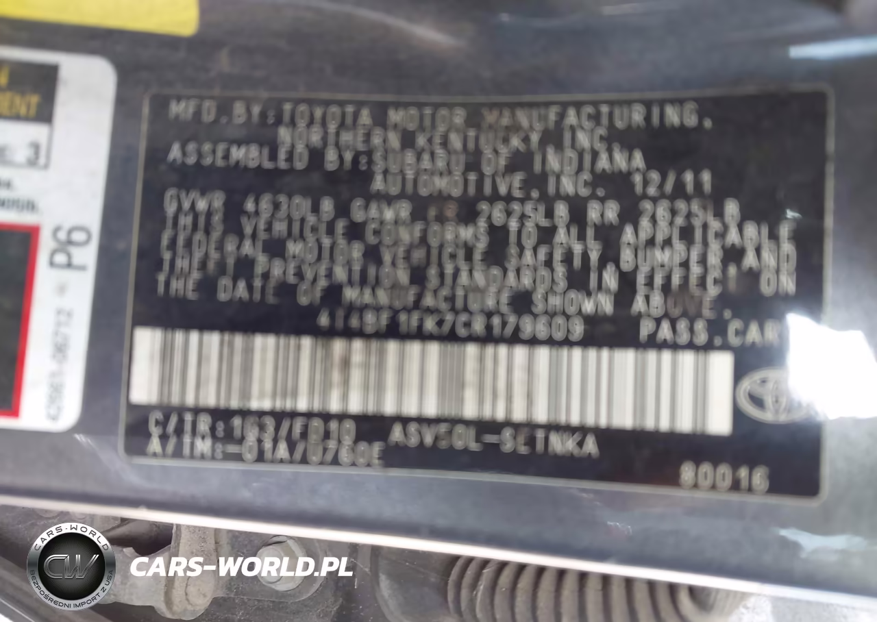 2012 Toyota Camry Le VIN:4T4BF1FK7CR179609 - 9