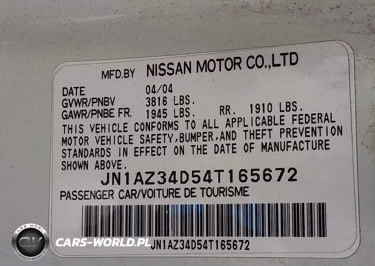 2004 Nissan 350Z Touring VIN:JN1AZ34D54T165672 - 9
