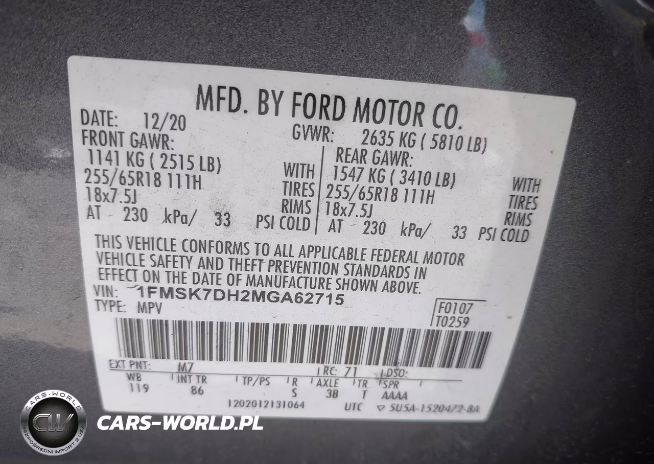 2021 Ford Explorer Xlt VIN:1FMSK7DH2MGA62715 - 9