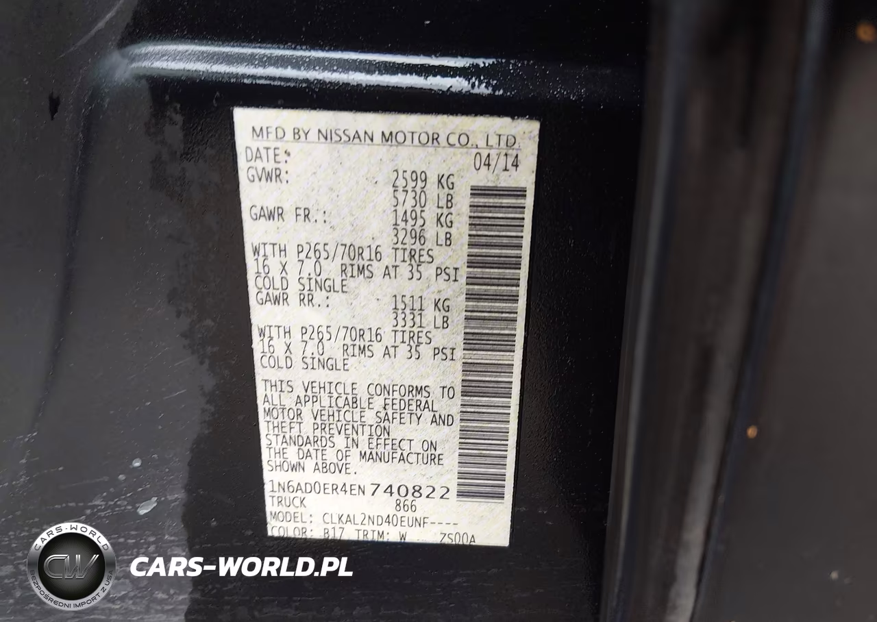 2014 Nissan Frontier Sv VIN:1N6AD0ER4EN740822 - 9