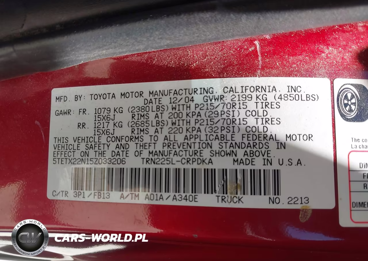 2005 Toyota Tacoma VIN:5TETX22N15Z033206 - 9