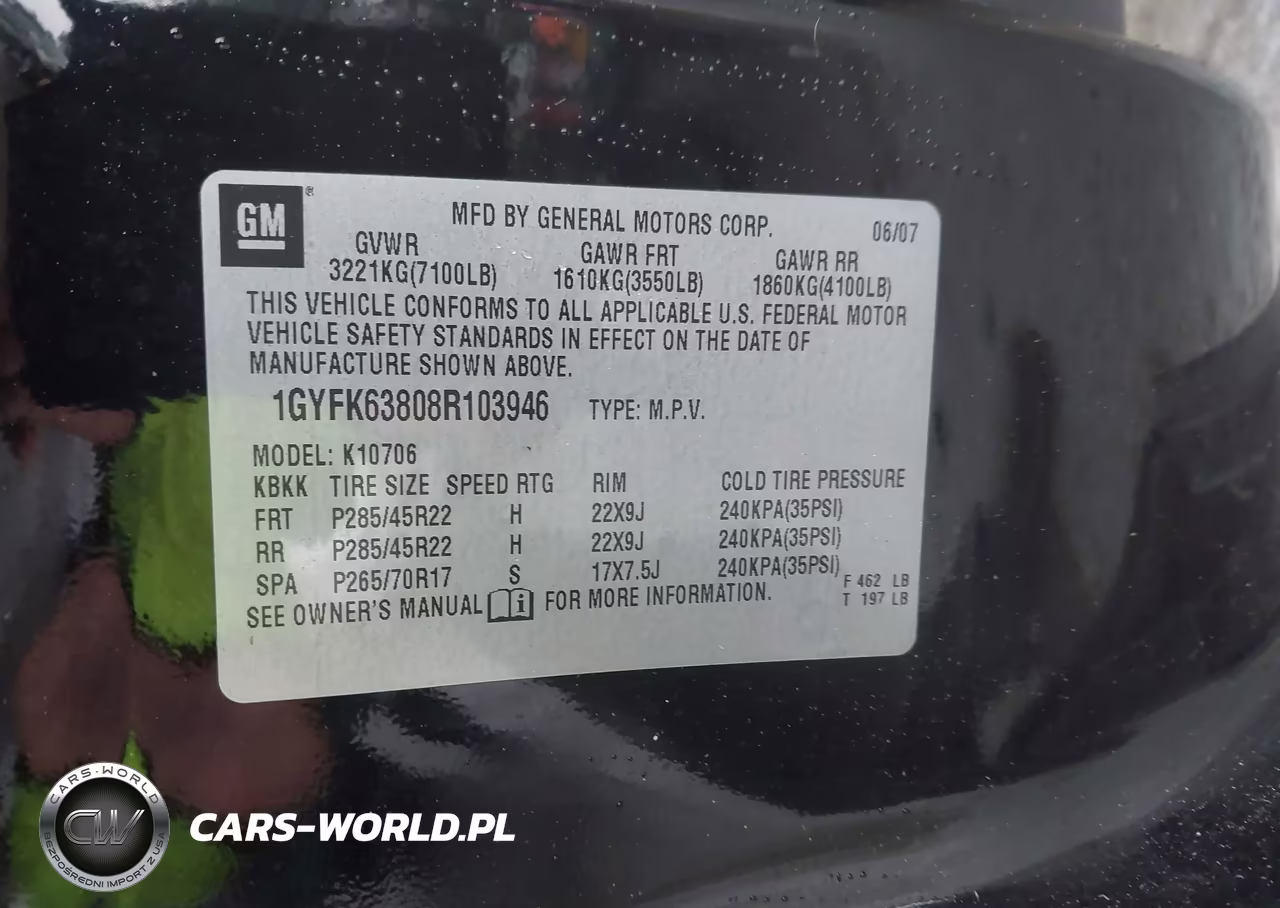 2008 Cadillac Escalade VIN:1GYFK63808R103946 - 9
