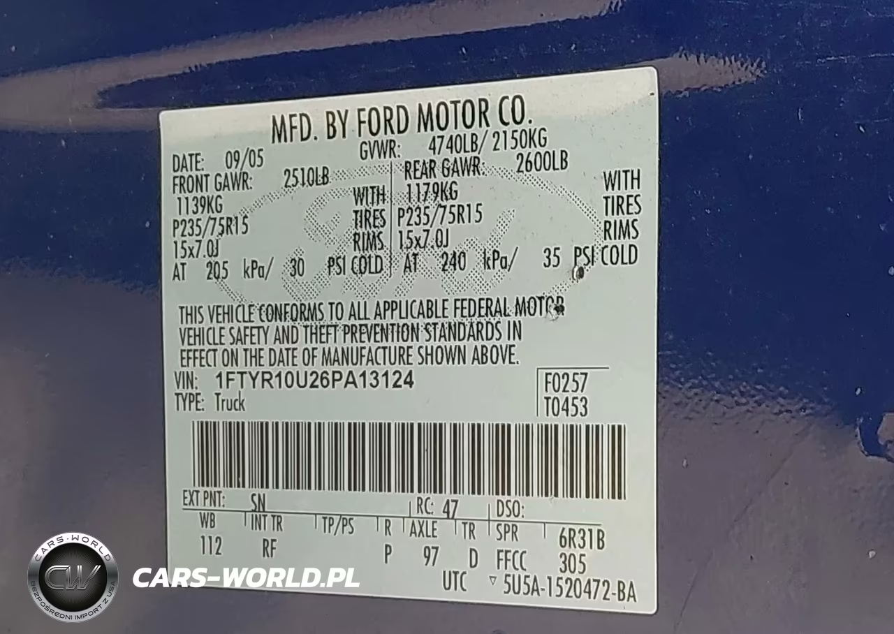 2006 Ford Ranger Sport-Stx-Xl-Xlt VIN:1FTYR10U26PA13124 - 9