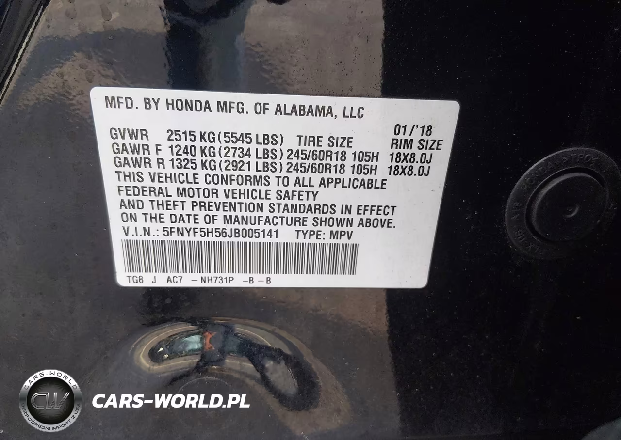 2018 Honda Pilot Ex-L VIN:5FNYF5H56JB005141 - 9