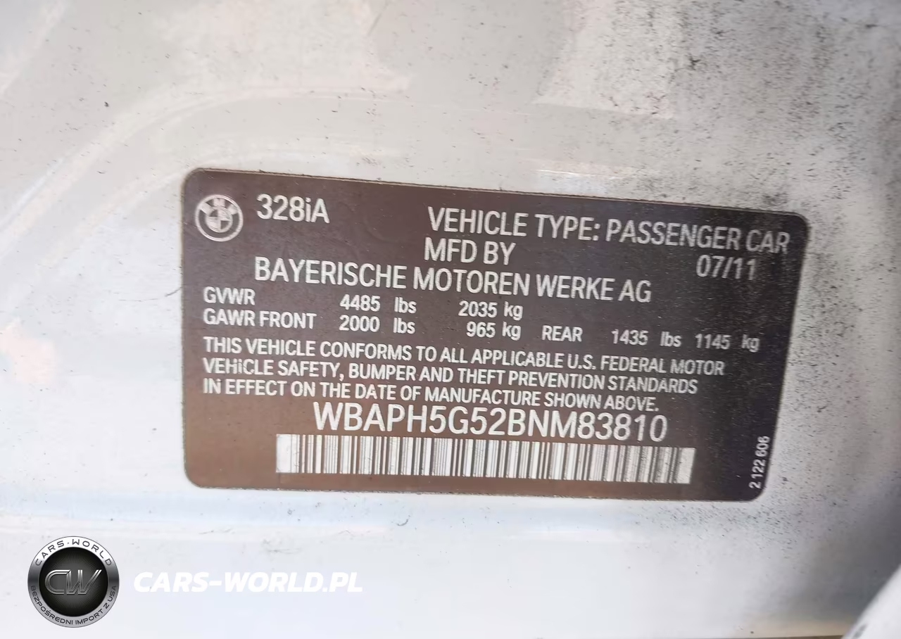 2011 BMW 328I VIN:WBAPH5G52BNM83810 - 9
