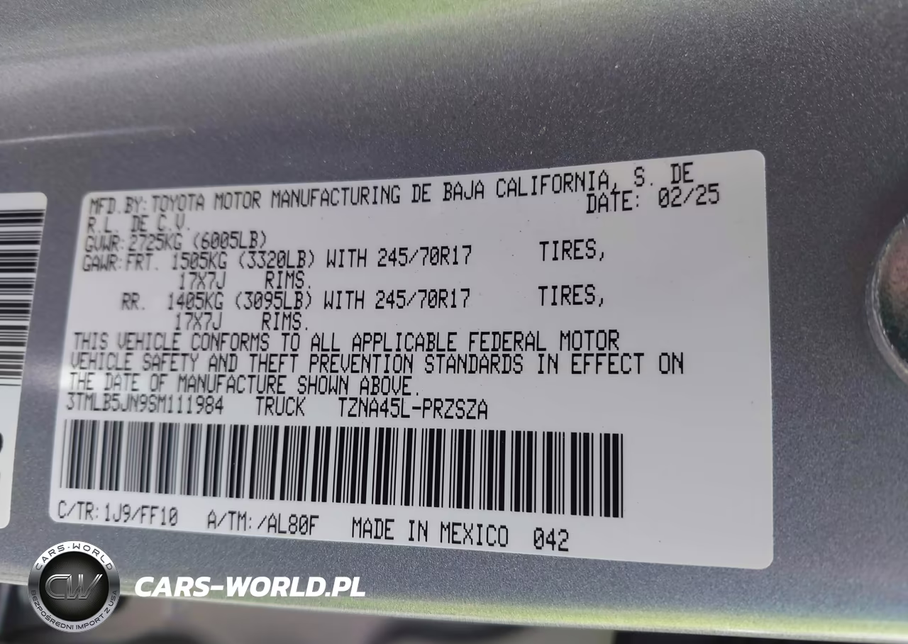 2025 Toyota Tacoma Sr5 VIN:3TMLB5JN9SM111984 - 9