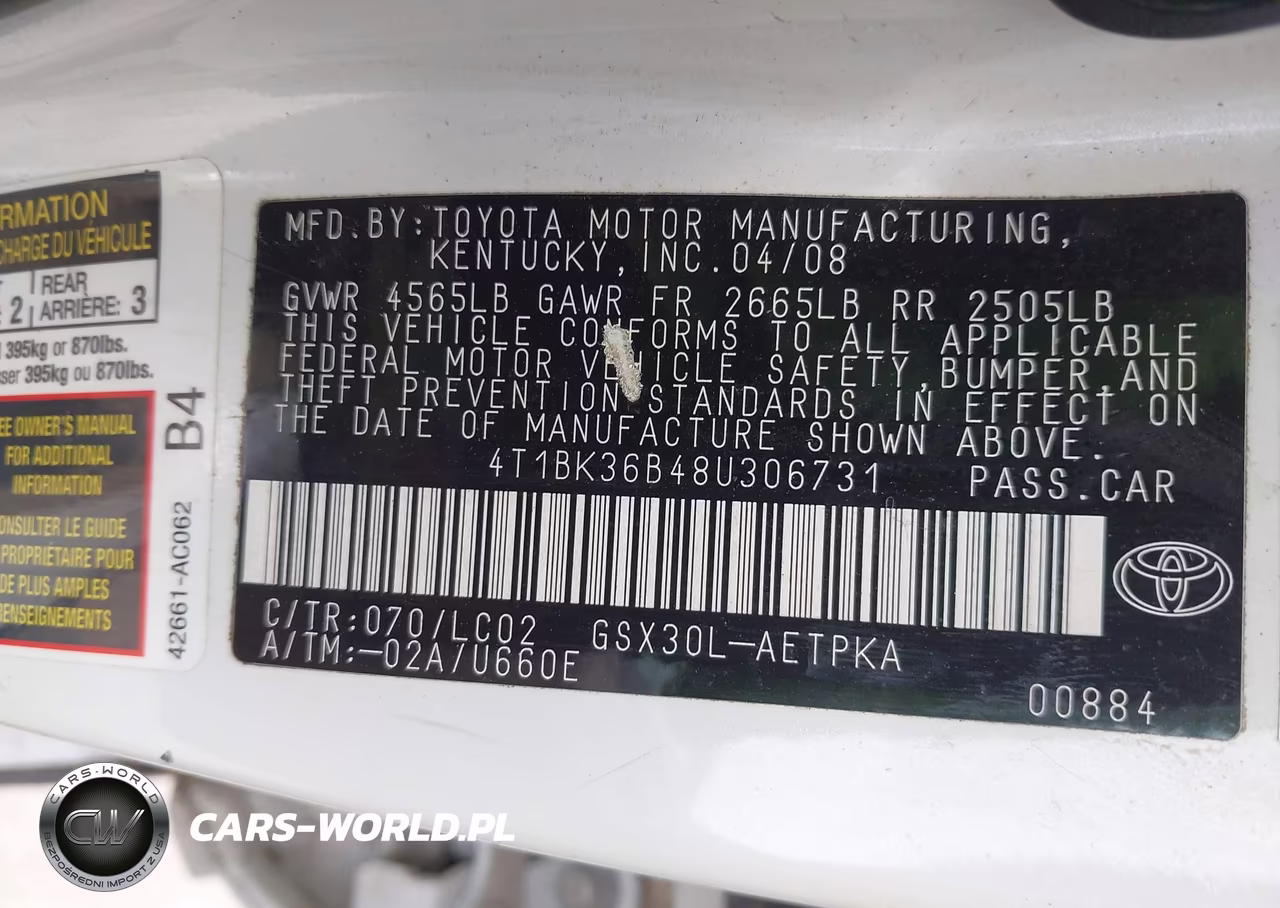 2008 Toyota Avalon Limited VIN:4T1BK36B48U306731 - 9