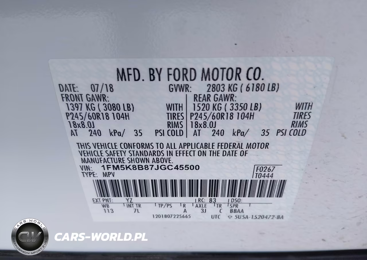2018 Ford Explorer VIN:1FM5K8B87JGC45500 - 9
