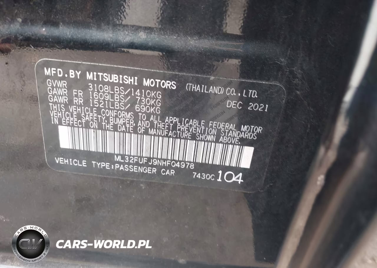 2022 Mitsubishi Mirage G4 Black Edition-Es-Le VIN:ML32FUFJ9NHF04978 - 9