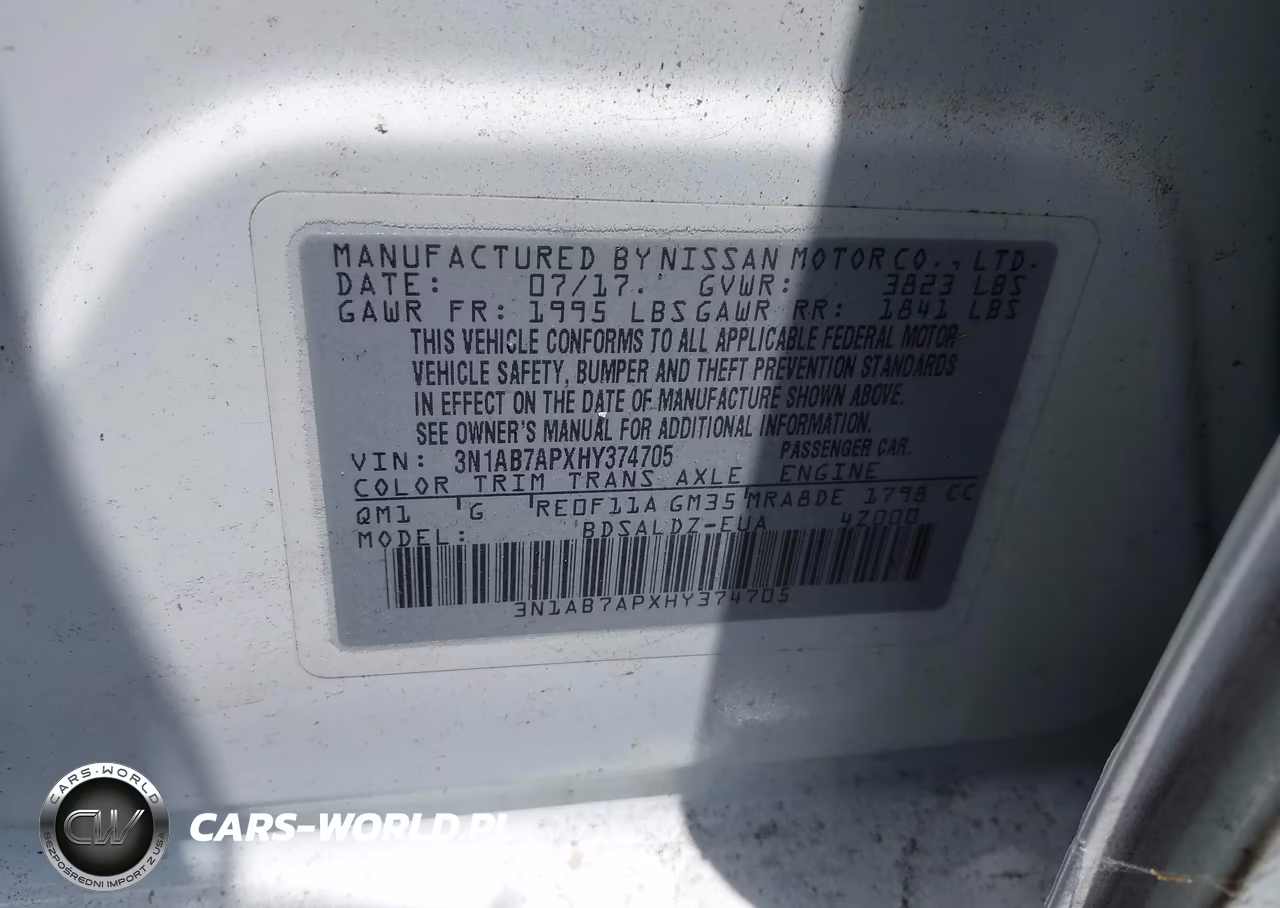 2017 Nissan Sentra Sv VIN:3N1AB7APXHY374705 - 9