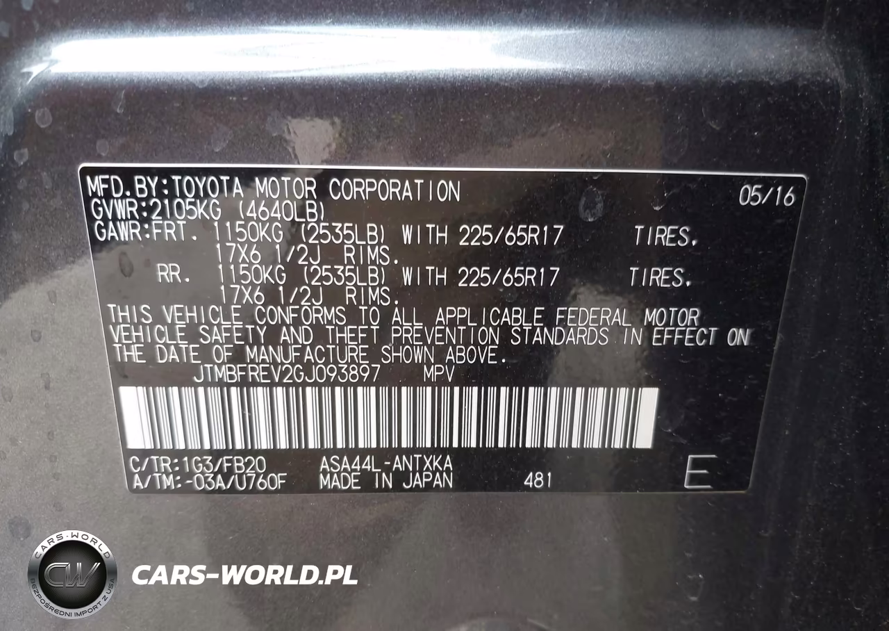 2016 Toyota Rav4 Le VIN:JTMBFREV2GJ093897 - 9