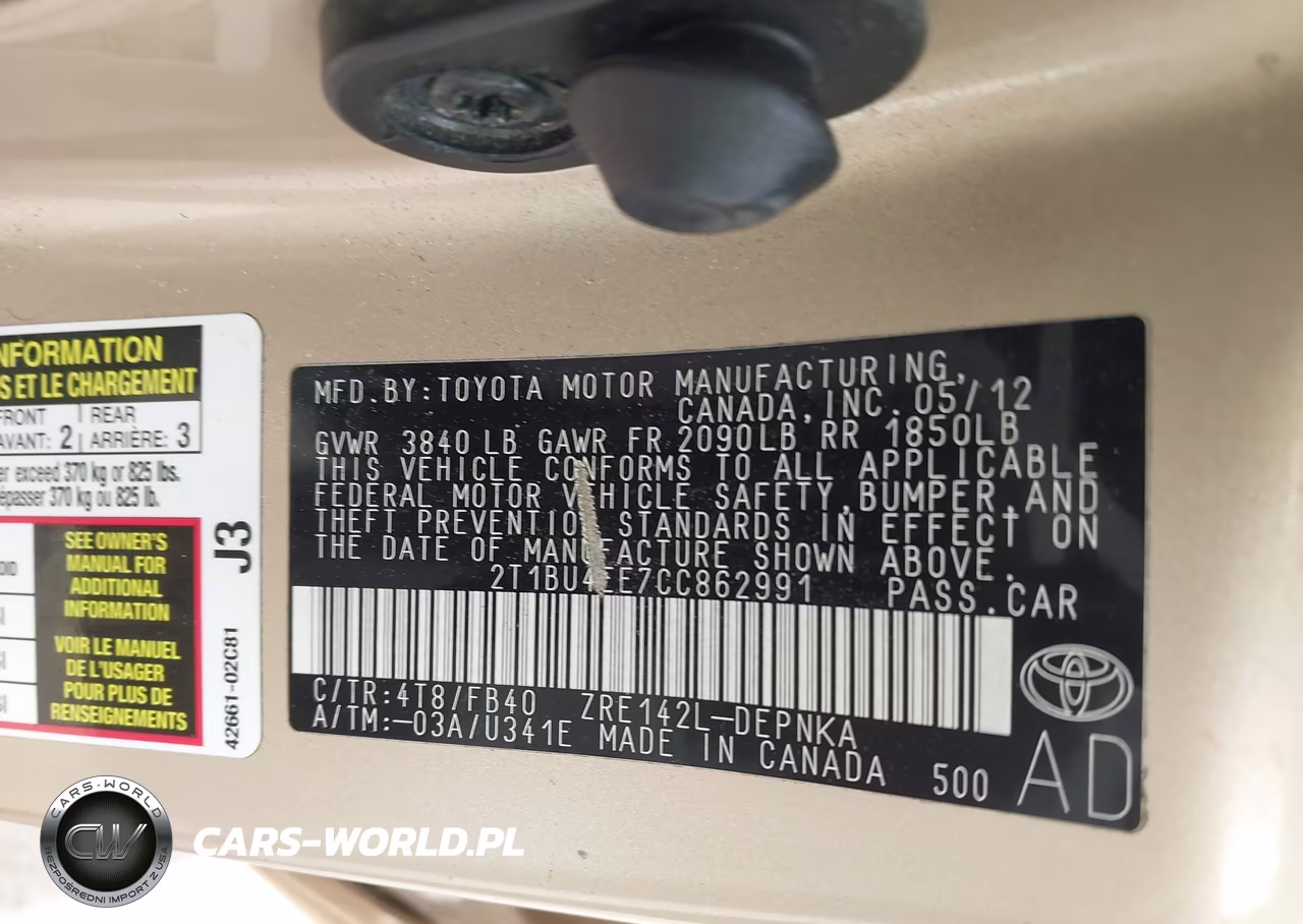 2012 Toyota Corolla Le VIN:2T1BU4EE7CC862991 - 9