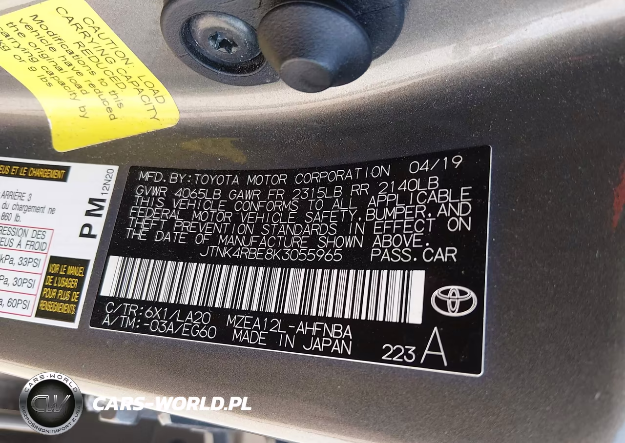 2019 Toyota Corolla Xse VIN:JTNK4RBE8K3055965 - 9