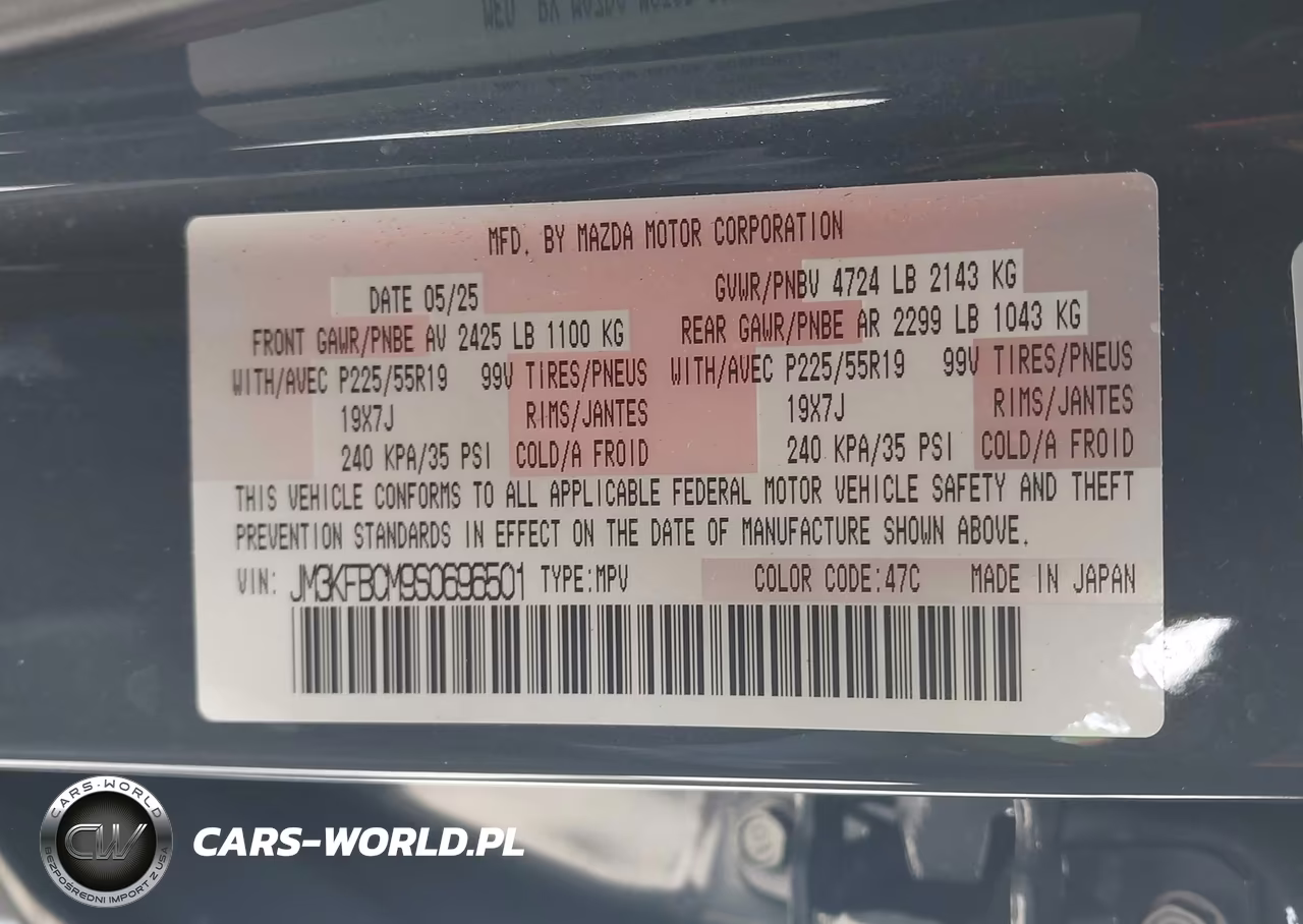 2025 Mazda Cx-5 2.5 S Carbon Edition VIN:JM3KFBCM9S0696501 - 9