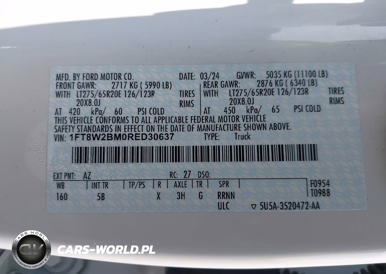 2024 Ford F-250 Lariat VIN:1FT8W2BM0RED30637 - 9