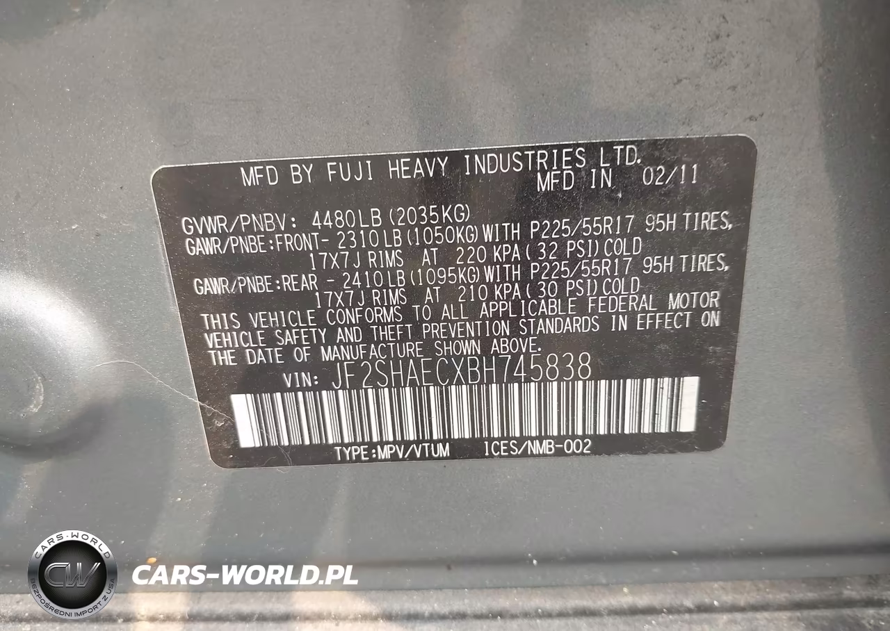 2011 Subaru Forester 2.5X Limited VIN:JF2SHAECXBH745838 - 9