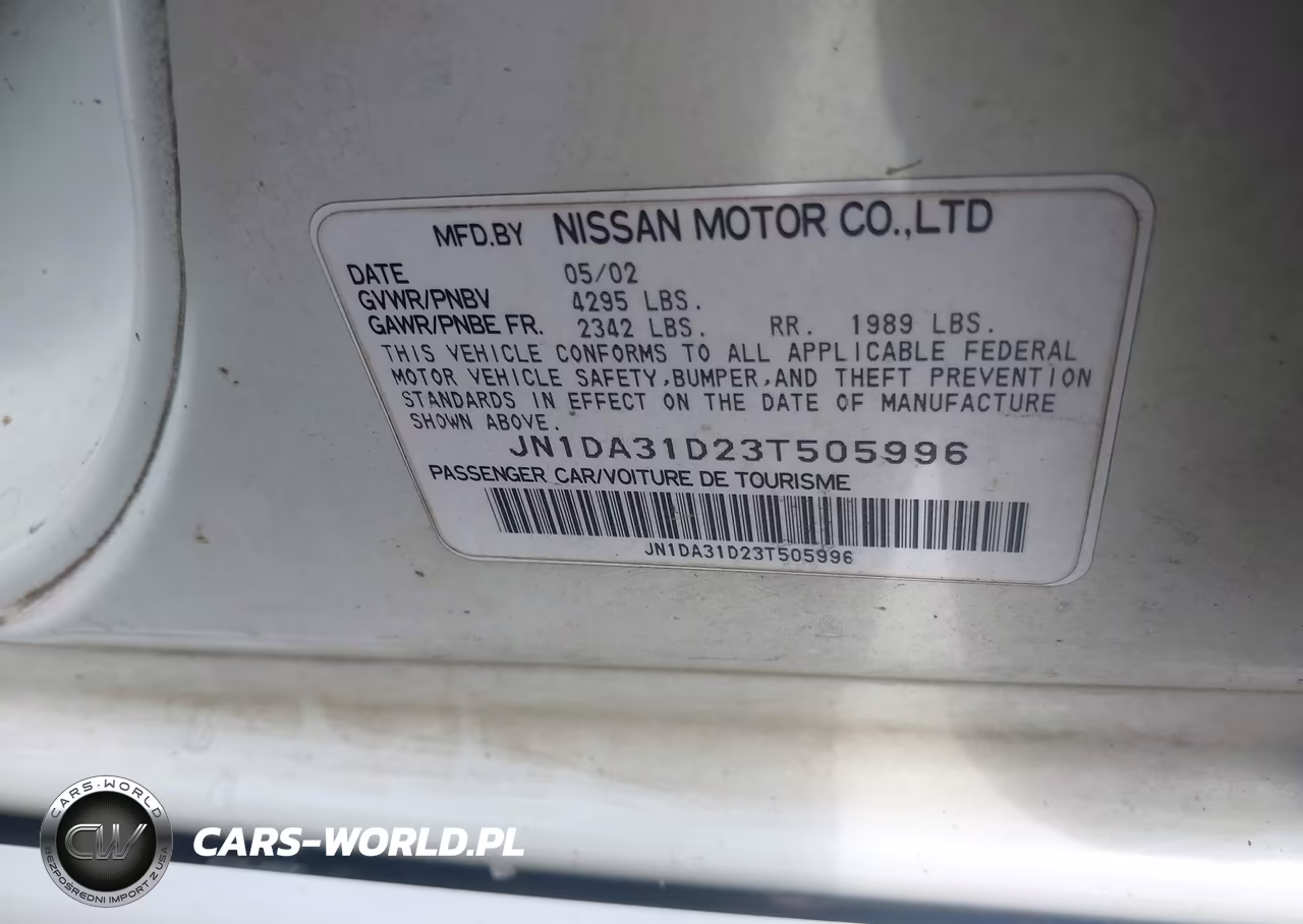 2003 Nissan Maxima Se VIN:JN1DA31D23T505996 - 9