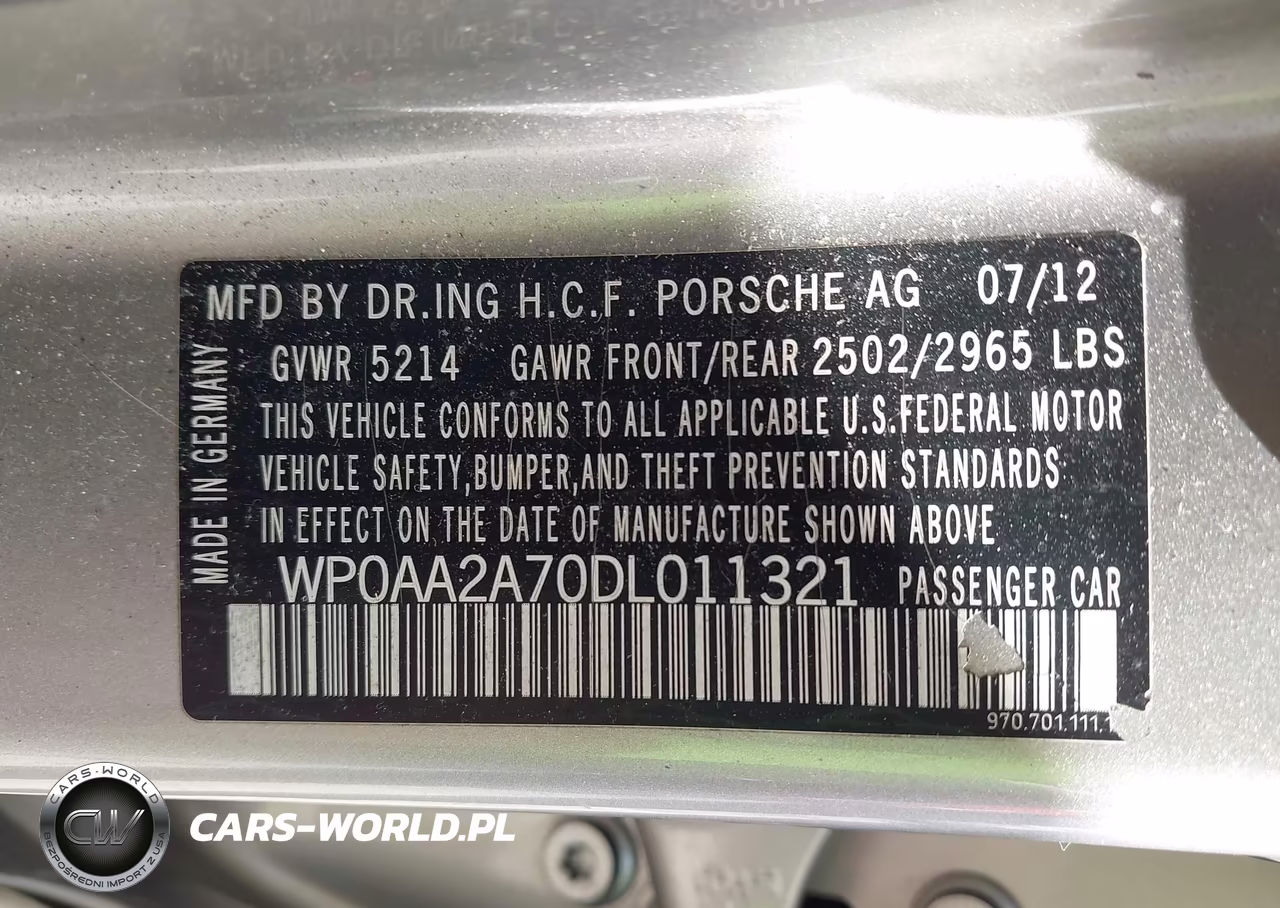 2013 Porsche Panamera 4 VIN:WP0AA2A70DL011321 - 9